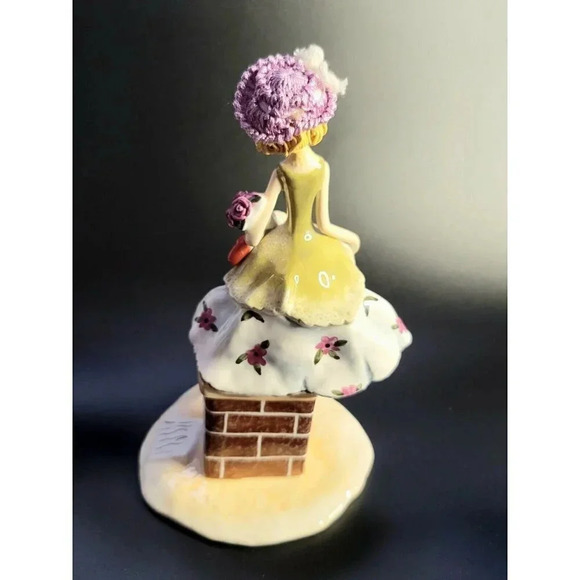 AppleTree Design Young Lady In Dress Porcelain  Figurine with crochet hat - Picture 2 of 12